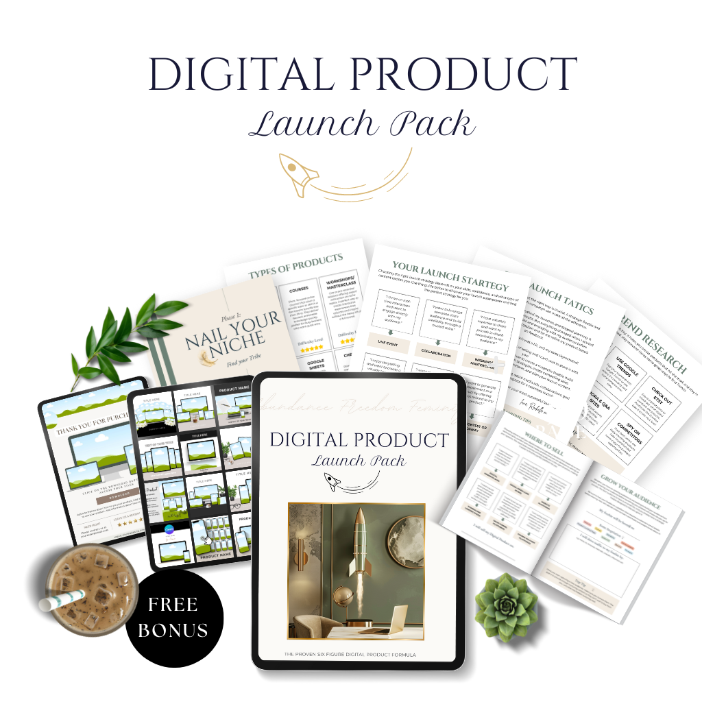 Digital Product Launch Pack workbook and included templates