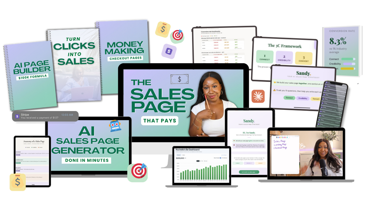 The Sales Page That Pays training and Sandy AI sales page tool