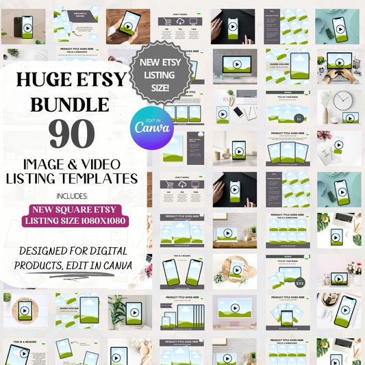 Etsy Mockup Listing Bundle: 90 Templates