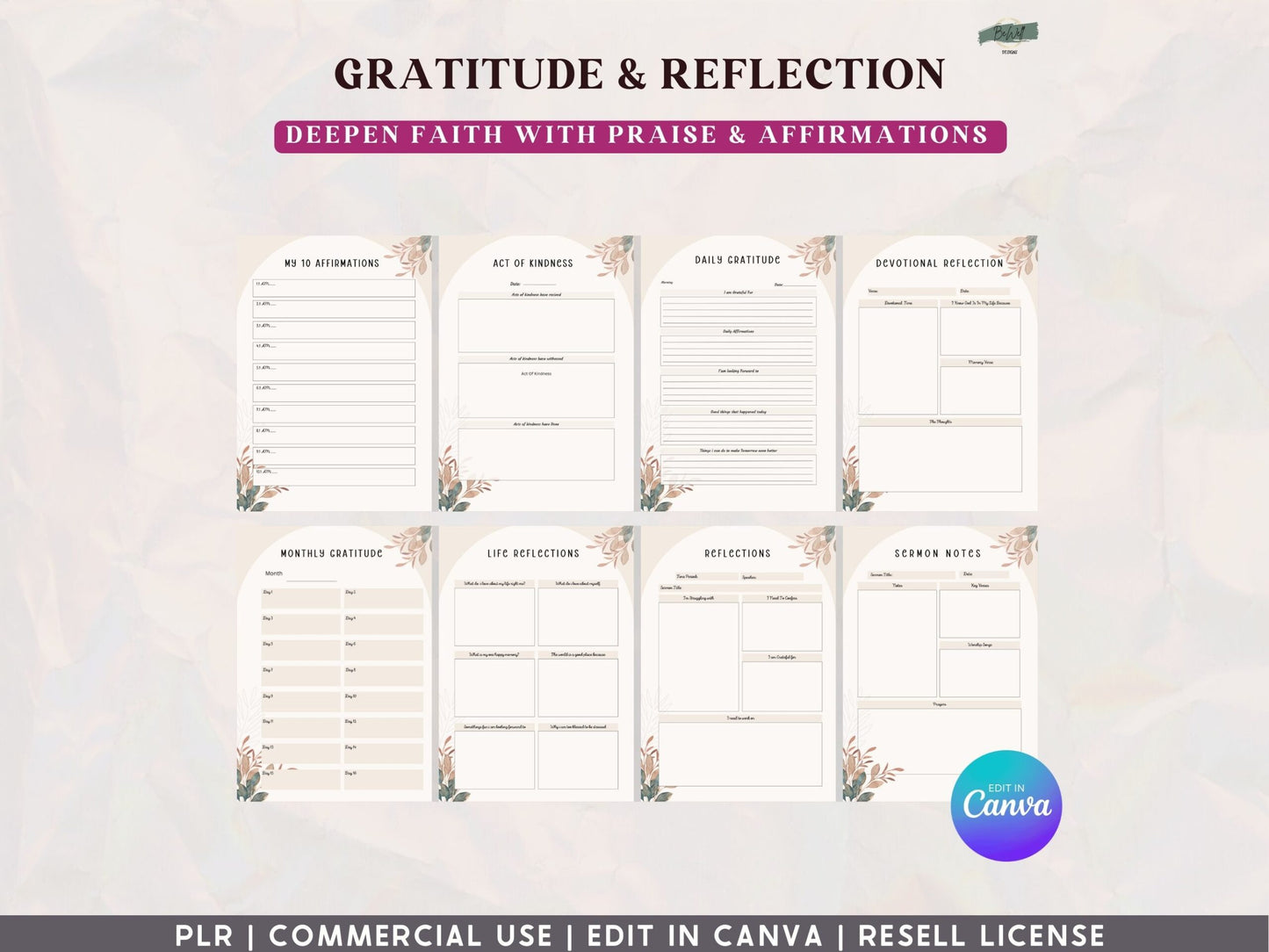 PLR Self Care Journal