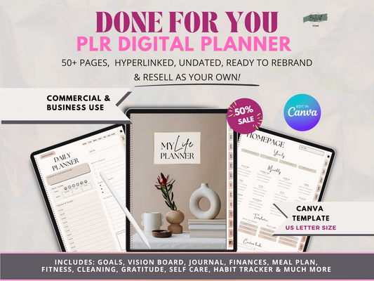 PLR Digital Planner - Yearly, Monthly, Daily Planning