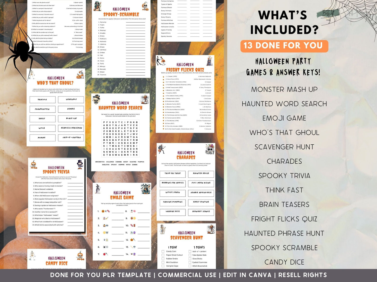 PLR Halloween Printable Party Games