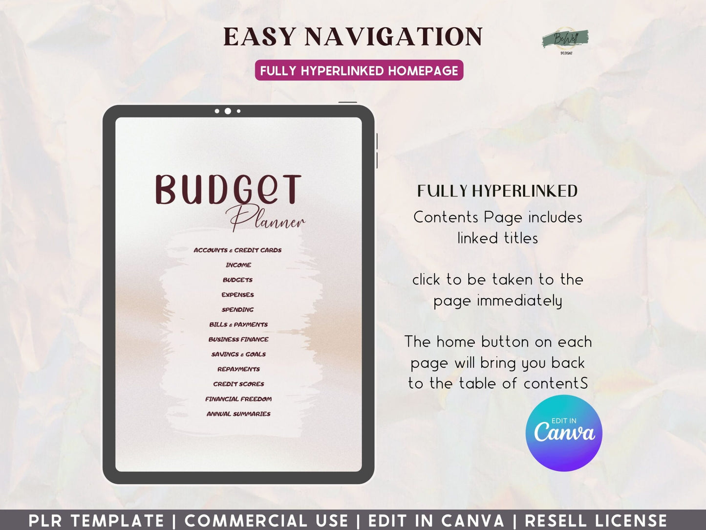 PLR, Budget and Finance Manifestation Planner