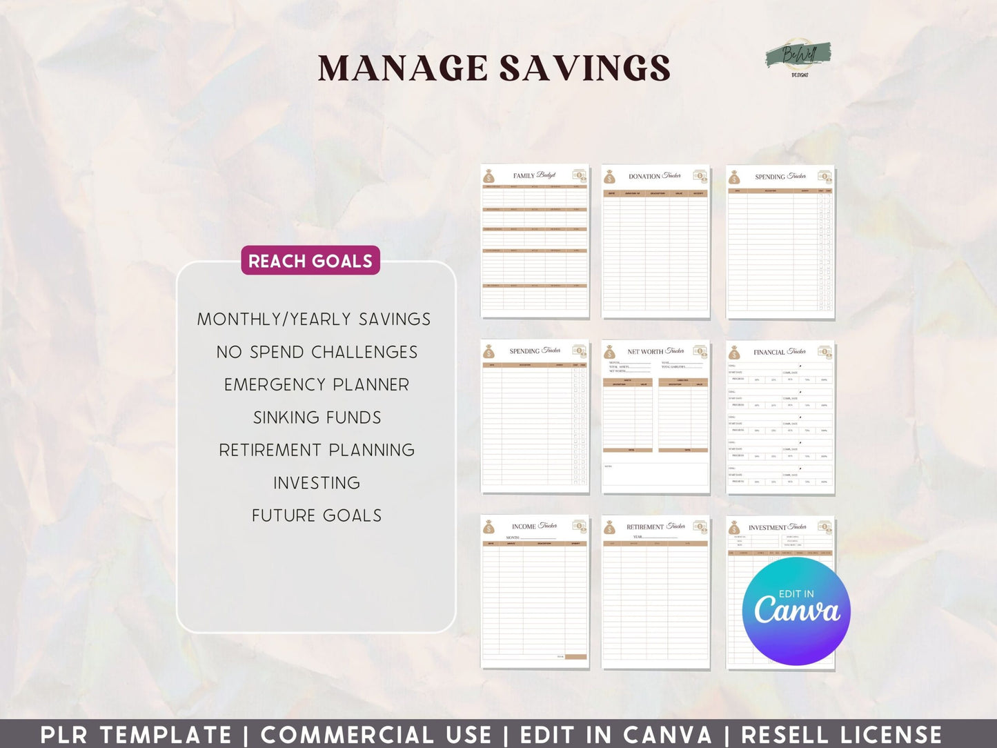 PLR, Budget and Finance Manifestation Planner