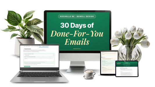30 Days of Done-For-You Emails on desktop, laptop, tablet and phone
