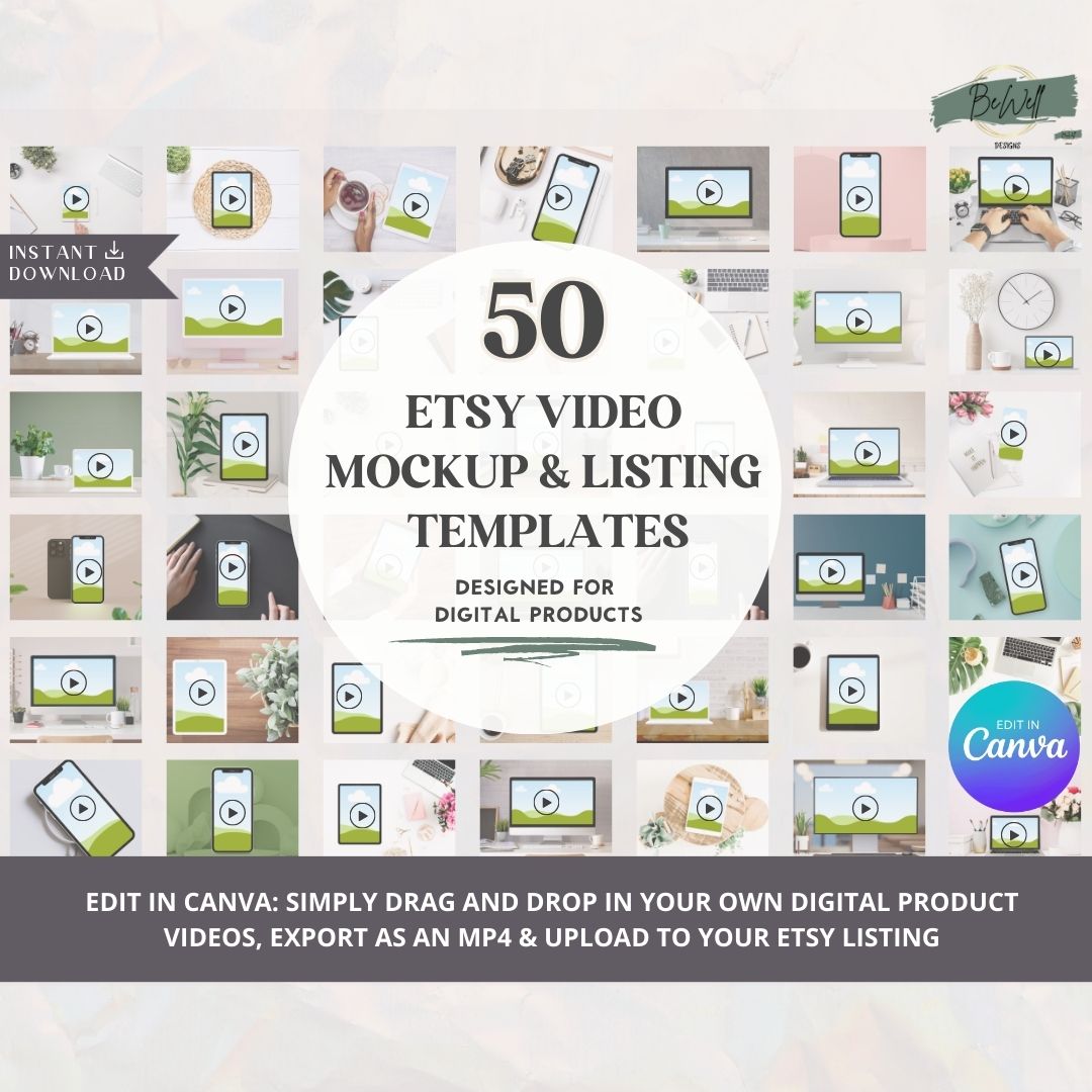 Etsy Mockup Listing Bundle: 90 Templates