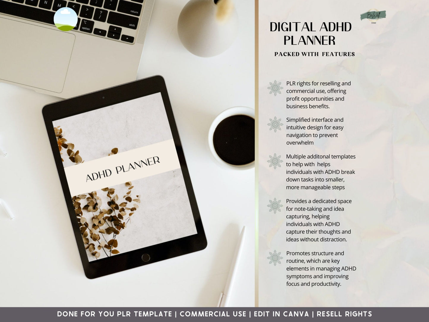 PLR Planner Bundle: ADHD & Monthly Digital Planner