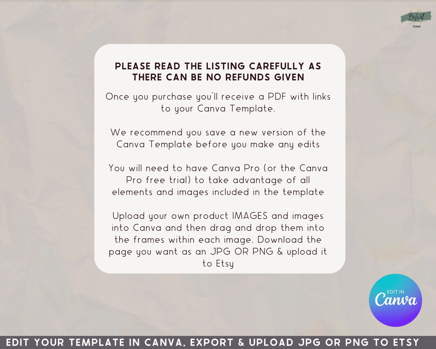 Etsy Listing Mockup: 40 Canva Templates