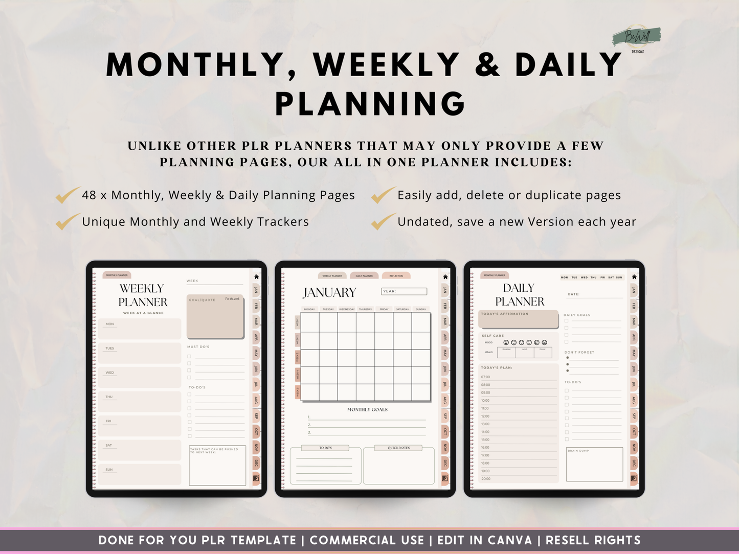 PLR Digital Planner - Yearly, Monthly, Daily Planning