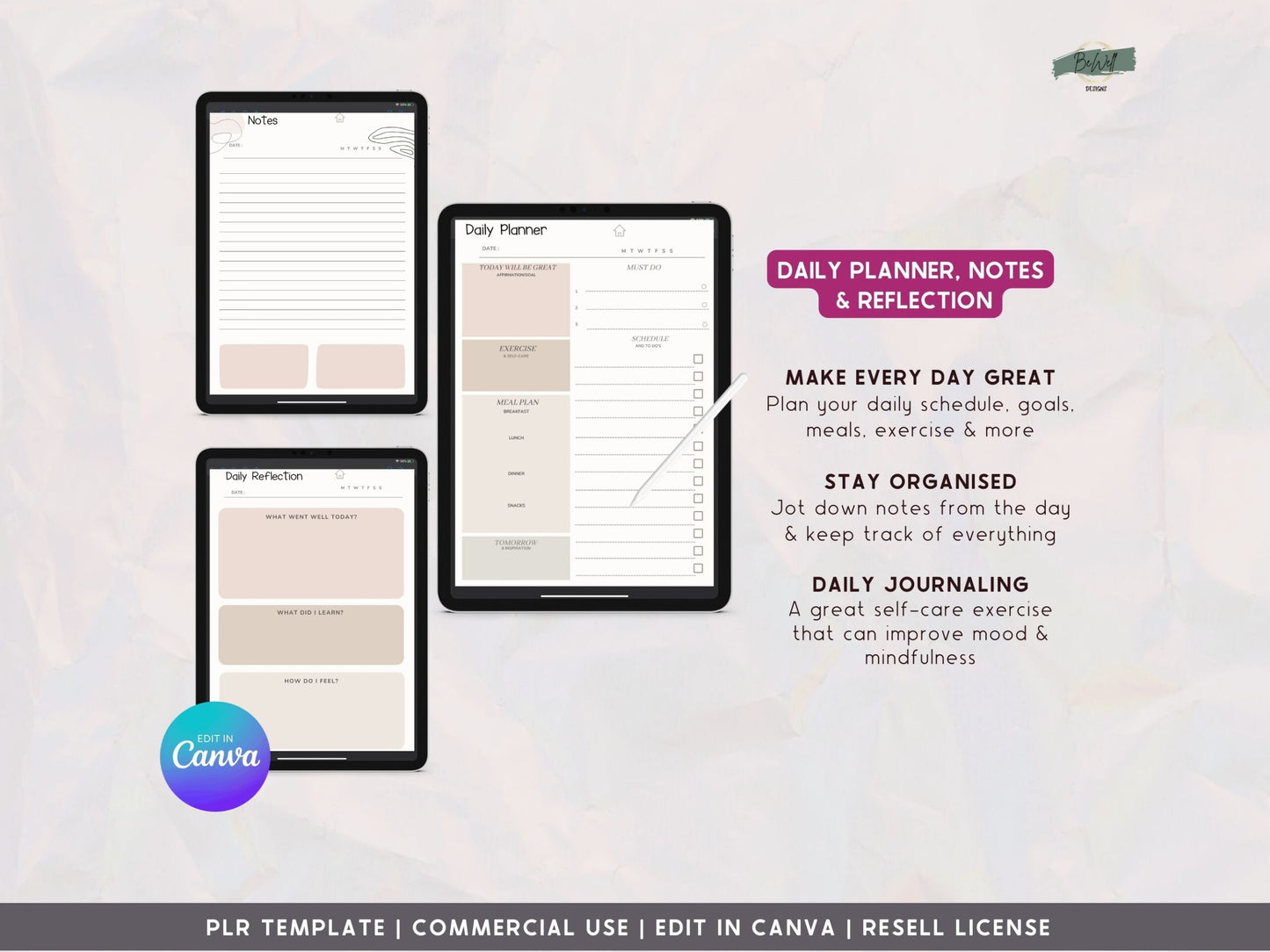 PLR Digital Monthly Planner - Aesthetic Beige