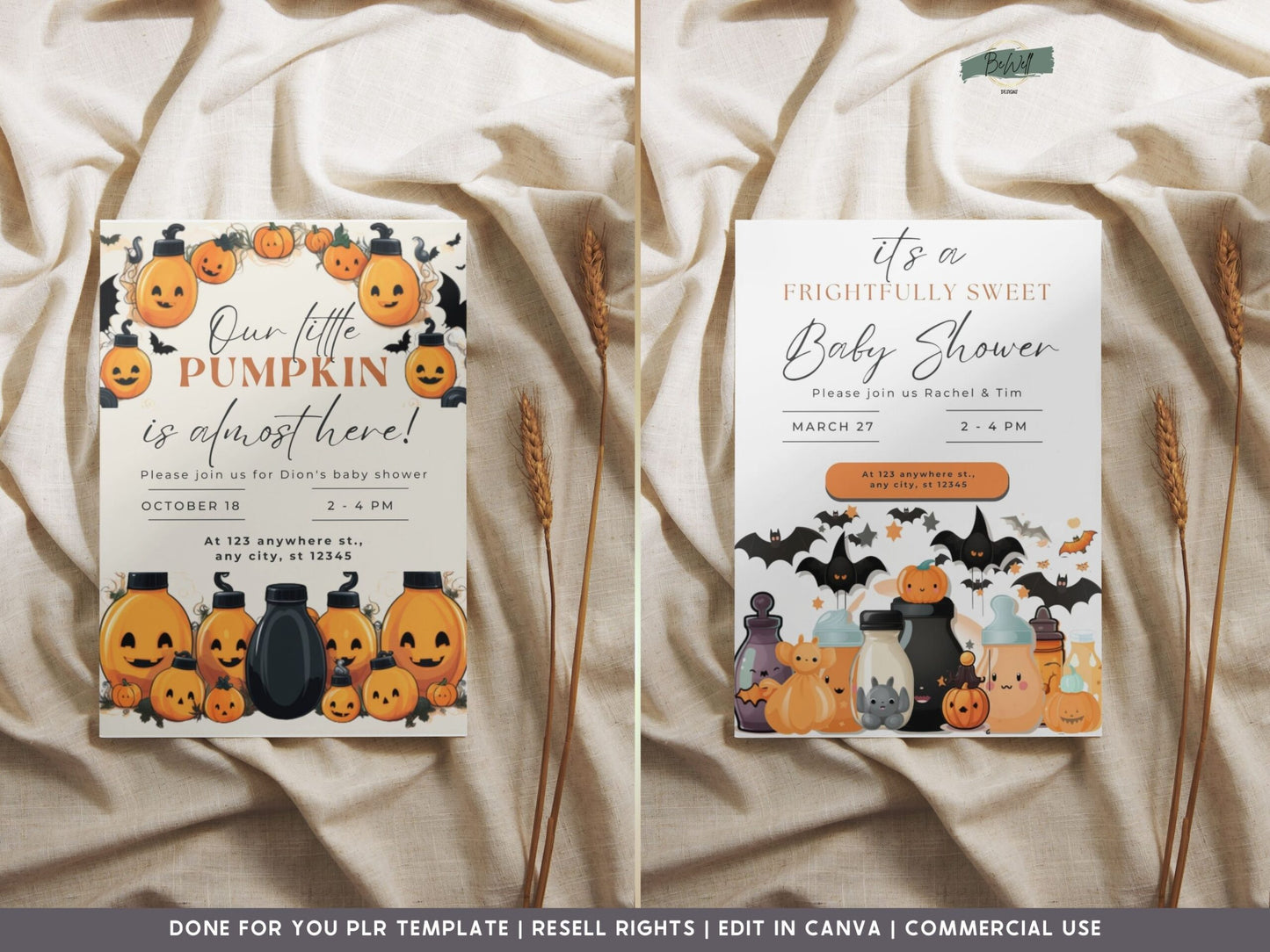 PLR Halloween Baby Shower Invitations