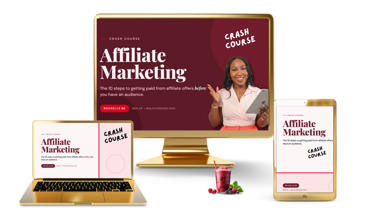 Affiliate Marketing Crash Course training on desktop, laptop and tablet