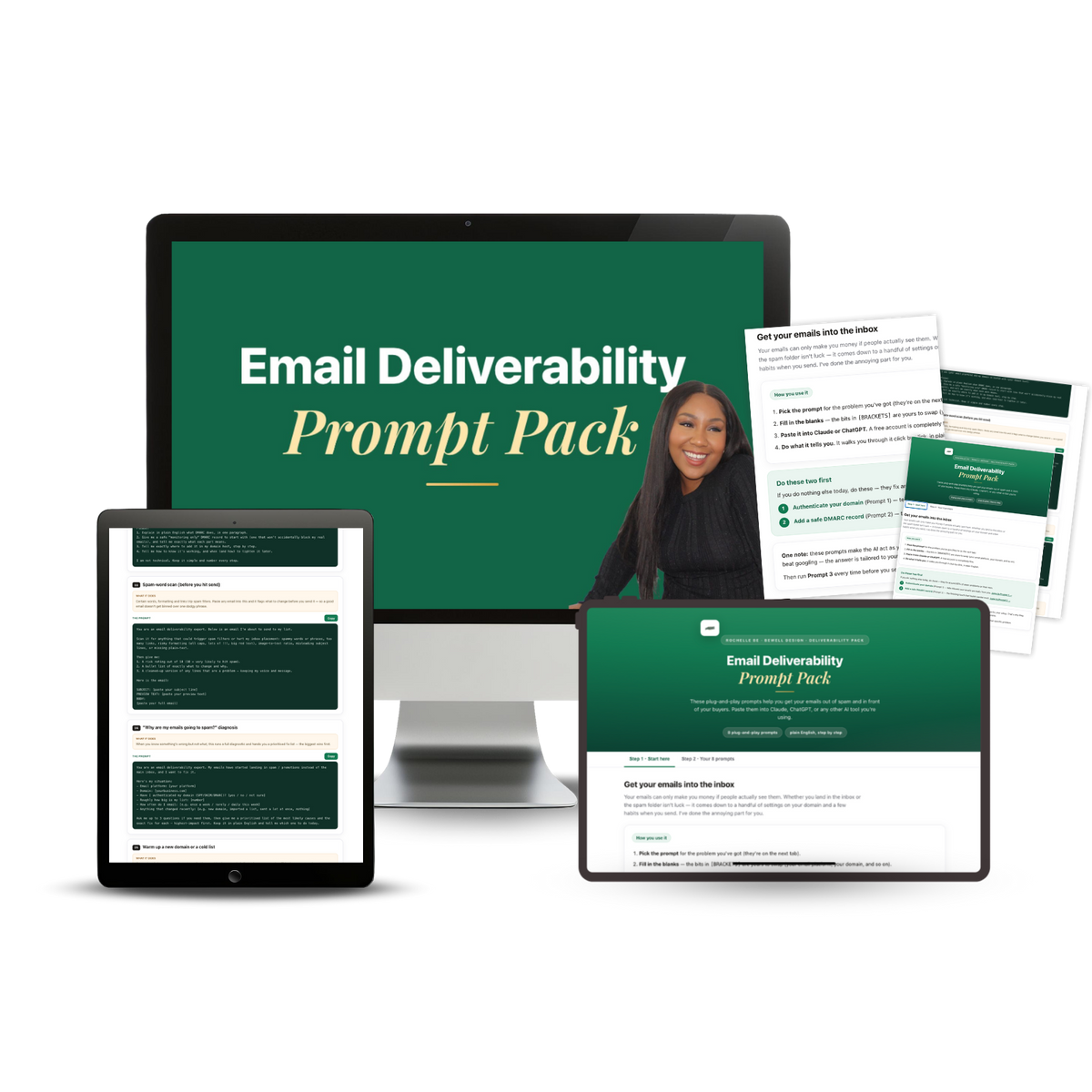 Email Deliverability Prompt Pack on desktop, laptop and tablet