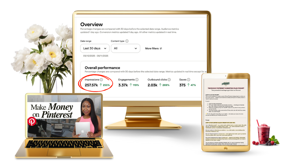 Get Paid on Pinterest Masterclass on desktop, laptop, tablet and phone