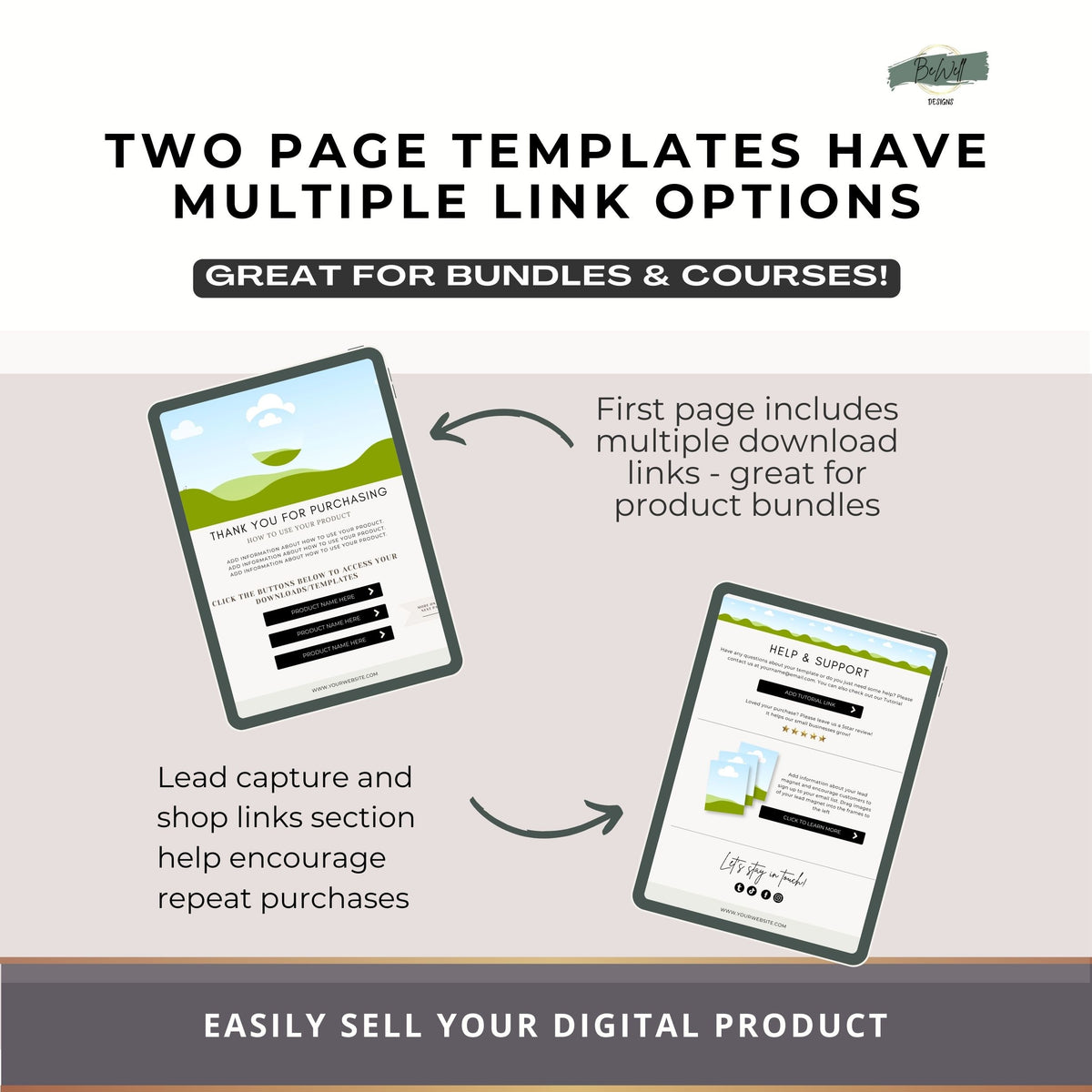 Prodct Download Modal Examples Digital Product Download PDF Template – Bewell Design