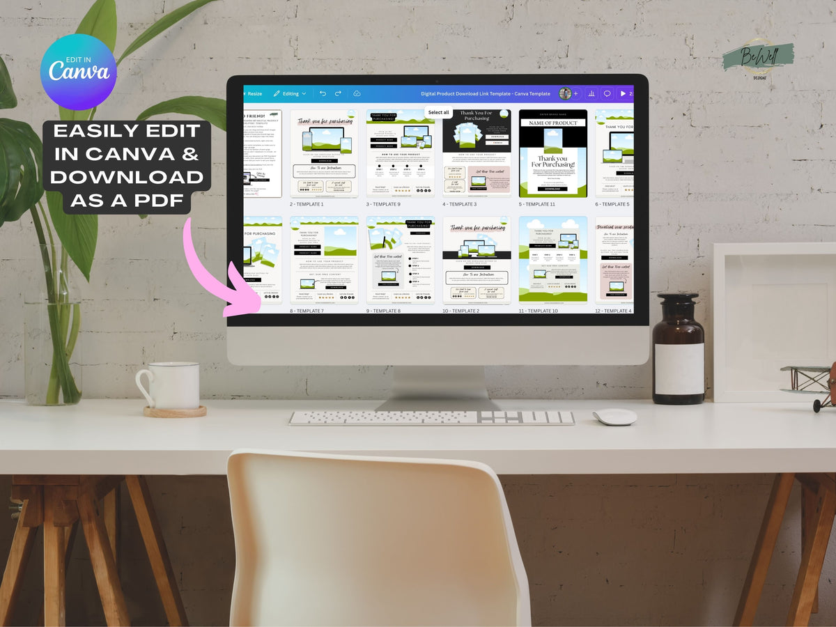 Prodct Download Modal Examples Digital Product Download PDF Template – Bewell Design